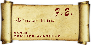 Fürster Elina névjegykártya